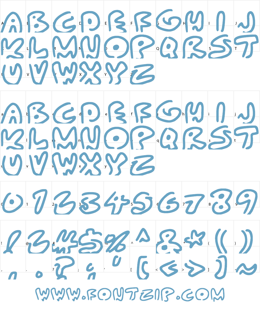 Almost Outlines Font Character